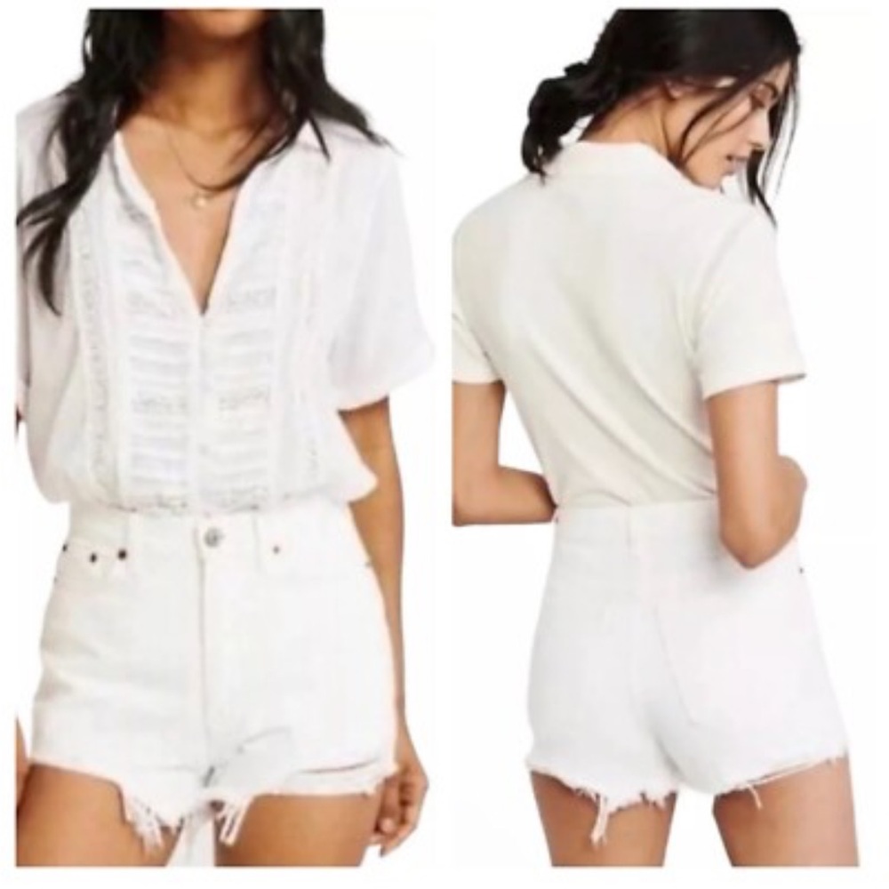 Abercrombie & Fitch Textured White Blouse